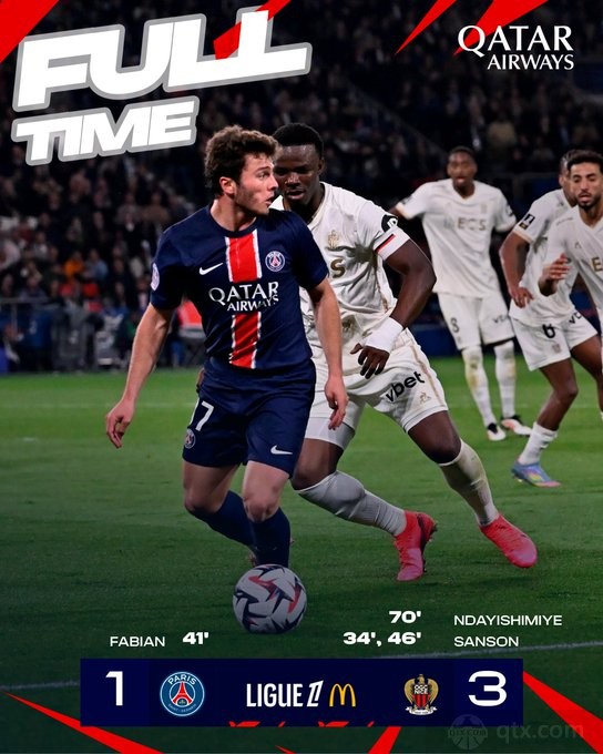 巴黎圣日耳曼1-3尼斯