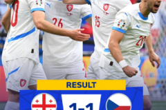 欧洲杯赛况2024格鲁吉亚1-1捷克 希克下半场为球队扳平比分